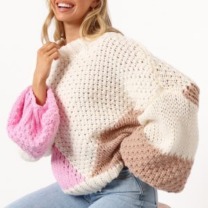 Koda Pattern Knit Sweater - Pink Multi(S/M)